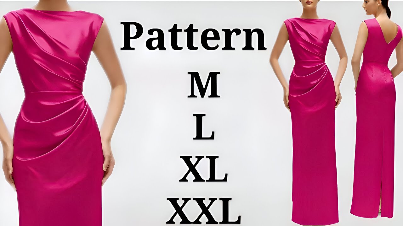How to Draft a Draped Evening Dress Pattern✂️ | Fashion Design Tutorial🧵🪡
