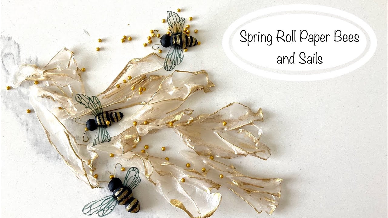 How to Make Rice Paper Bumble Bees and Sails | How to Make Cake Toppers out of Spring Roll Wrappers