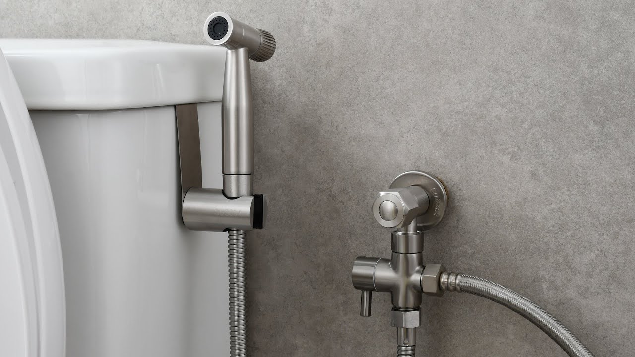 Tecmolog Stainless Steel Pressure Adjustable Handheld Bidet Sprayer Head/Sprayer Set