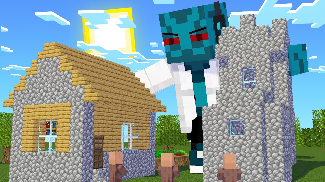 PROMĚNIL JSEM SE V OBRA A ZNIČIL VESNICI V MINECRAFT!