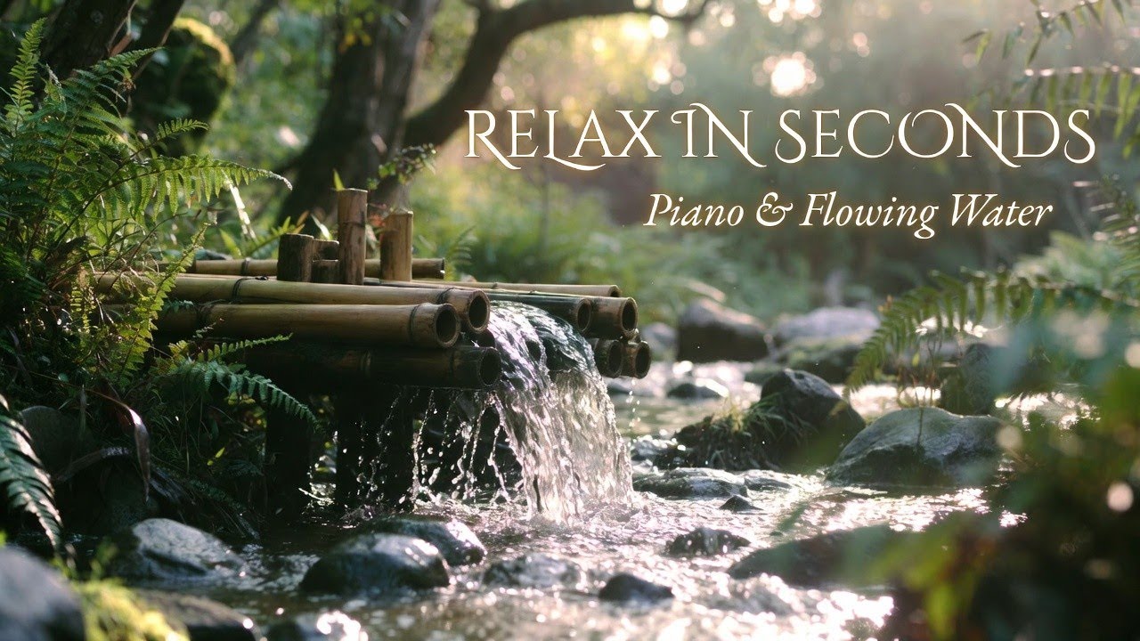 Soft Piano with Forest Water River 🌿 Meditation Music for Stress Relief