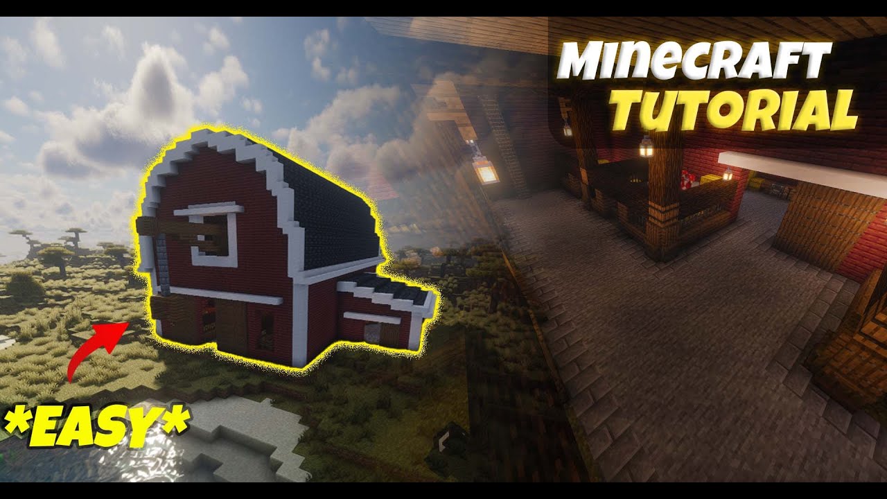 Easy Minecraft Barn Starter Base Tutorial (Perfect Early Game Build! #minecraft #minecrafttutorial