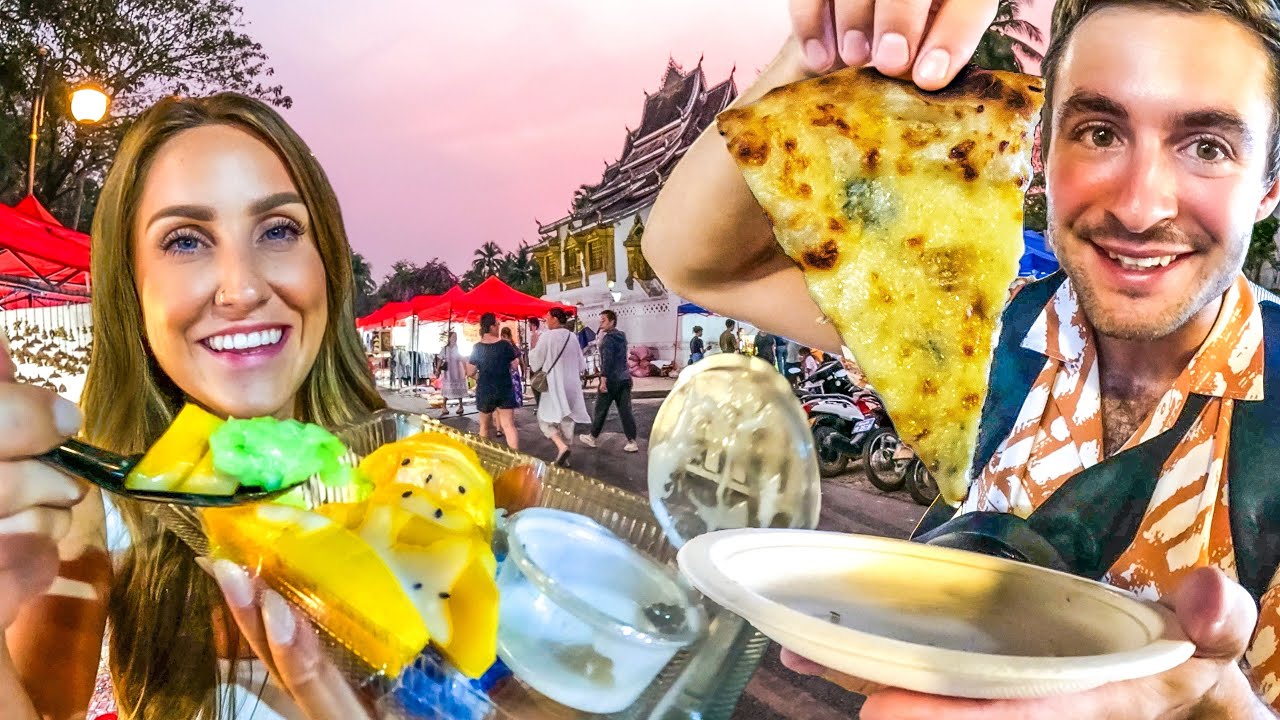Ночной рынок Лаоса, который вам ОБЯЗАТЕЛЬНО нужно посетить ради лаосской уличной еды! 🇱🇦