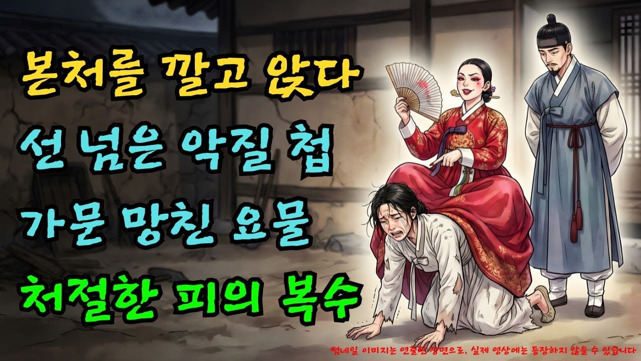 본처를 '인간 의자'로 썼던 첩... 바늘로 찌르며 웃던 악녀의 최후 |야담·민담·전설·설화·옛날이야기·야사·오디오북
