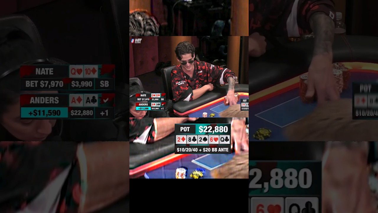 Massive Slowroll For Nate Hill  ♤ #livepoker  #Poker #Holdem #TexasHoldem