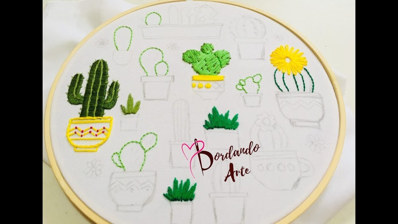 BORDAR CACTUS Y NOPAL PASO A PASO