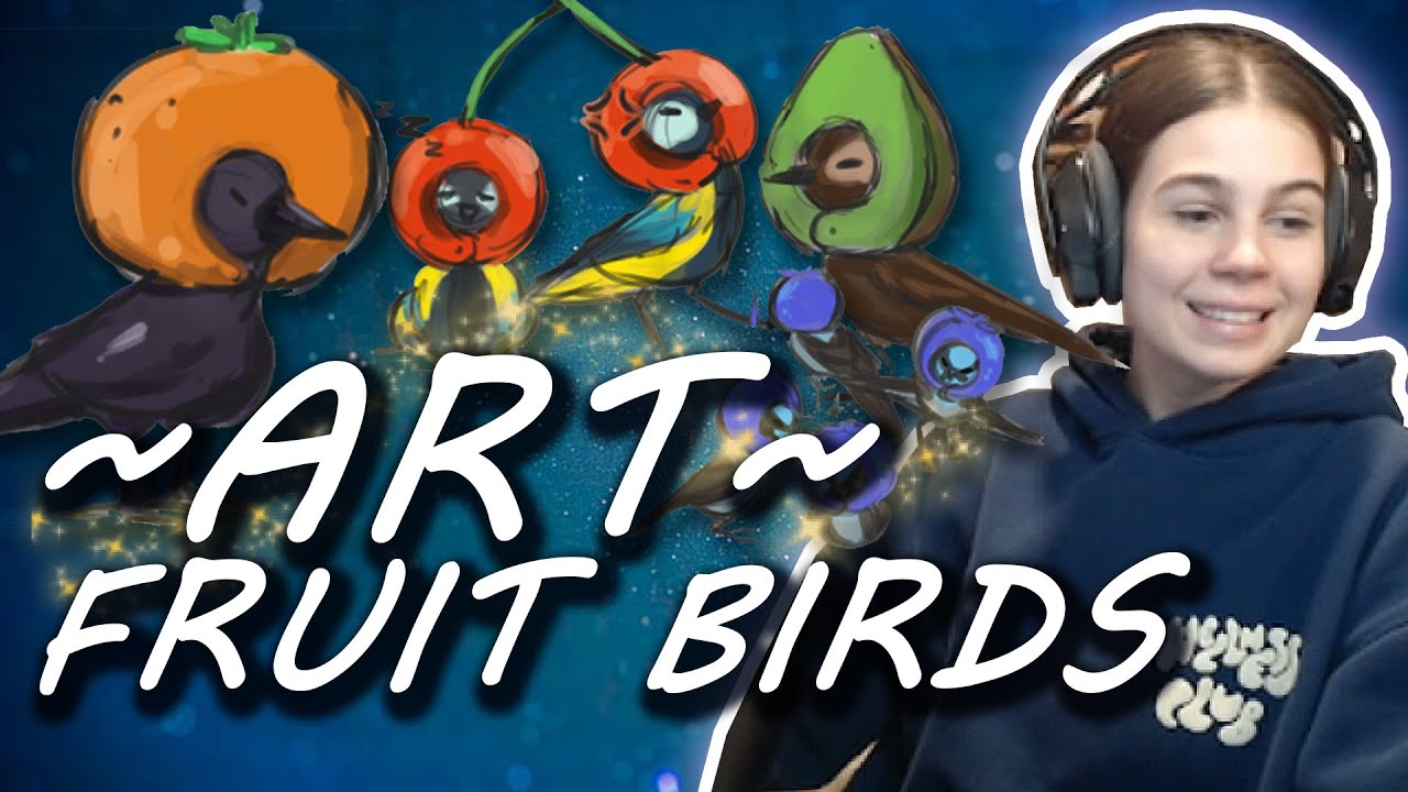 Drawing what viewer suggest's fruit birds! 