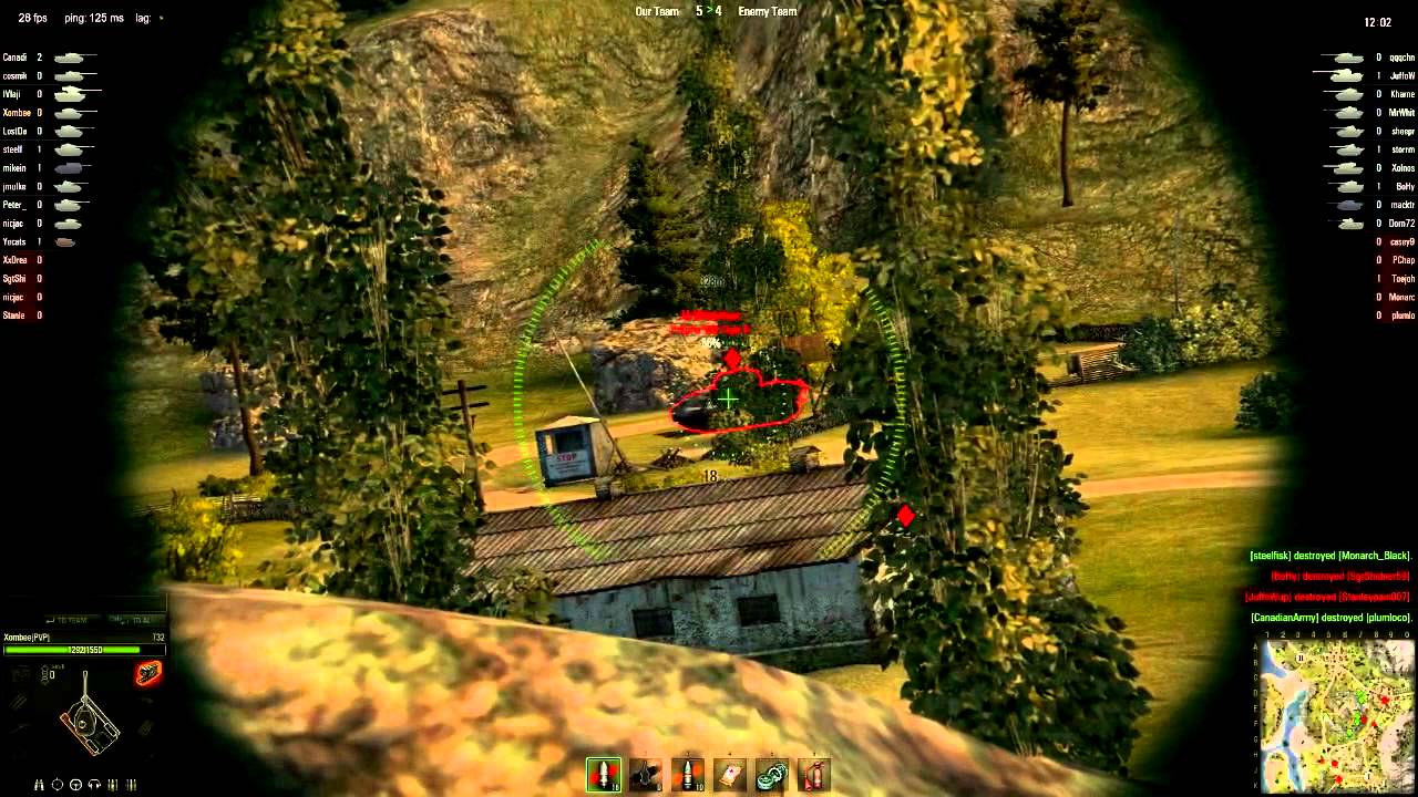 World of Tanks Gameplay: Random Battle - Map: Mines - Blue Flag