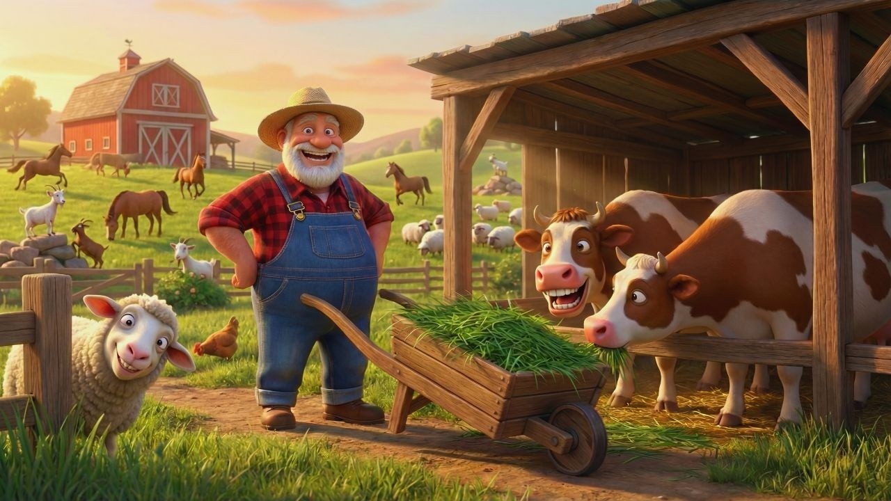 Old MacDonald Had a Farm 🐄 | Kids Song with Cute Child Voice | E-I-E-I-O