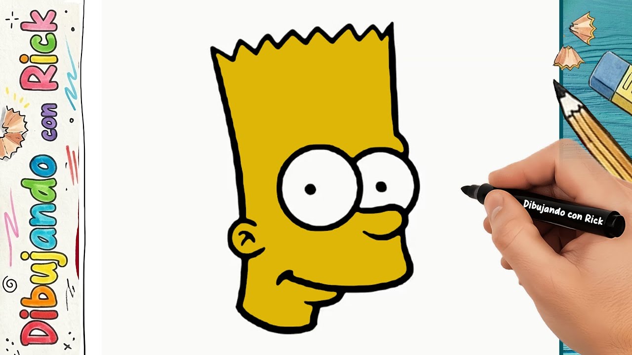 Cómo Dibujar a BART SIMPSON paso a paso 🛹💛 | Dibujo Fácil