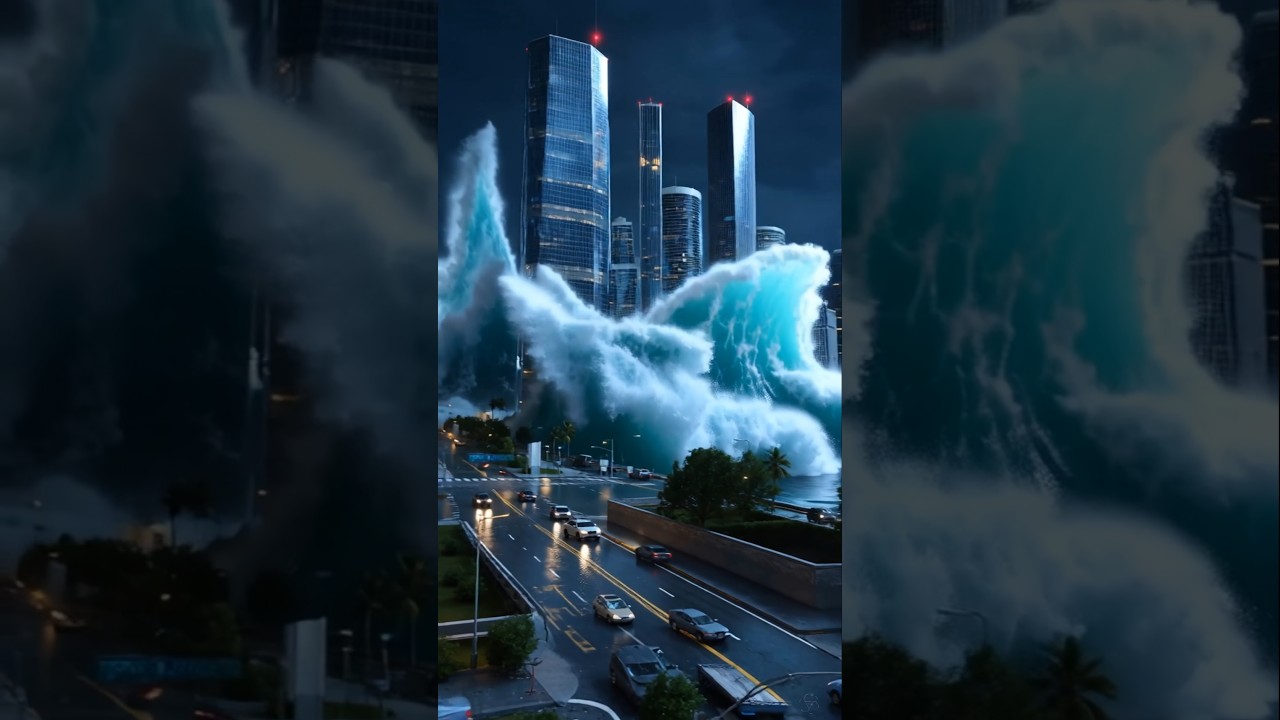 🌊 Massive Tsunami Destroys City | AI Generated Cinematic Disaster Scene
