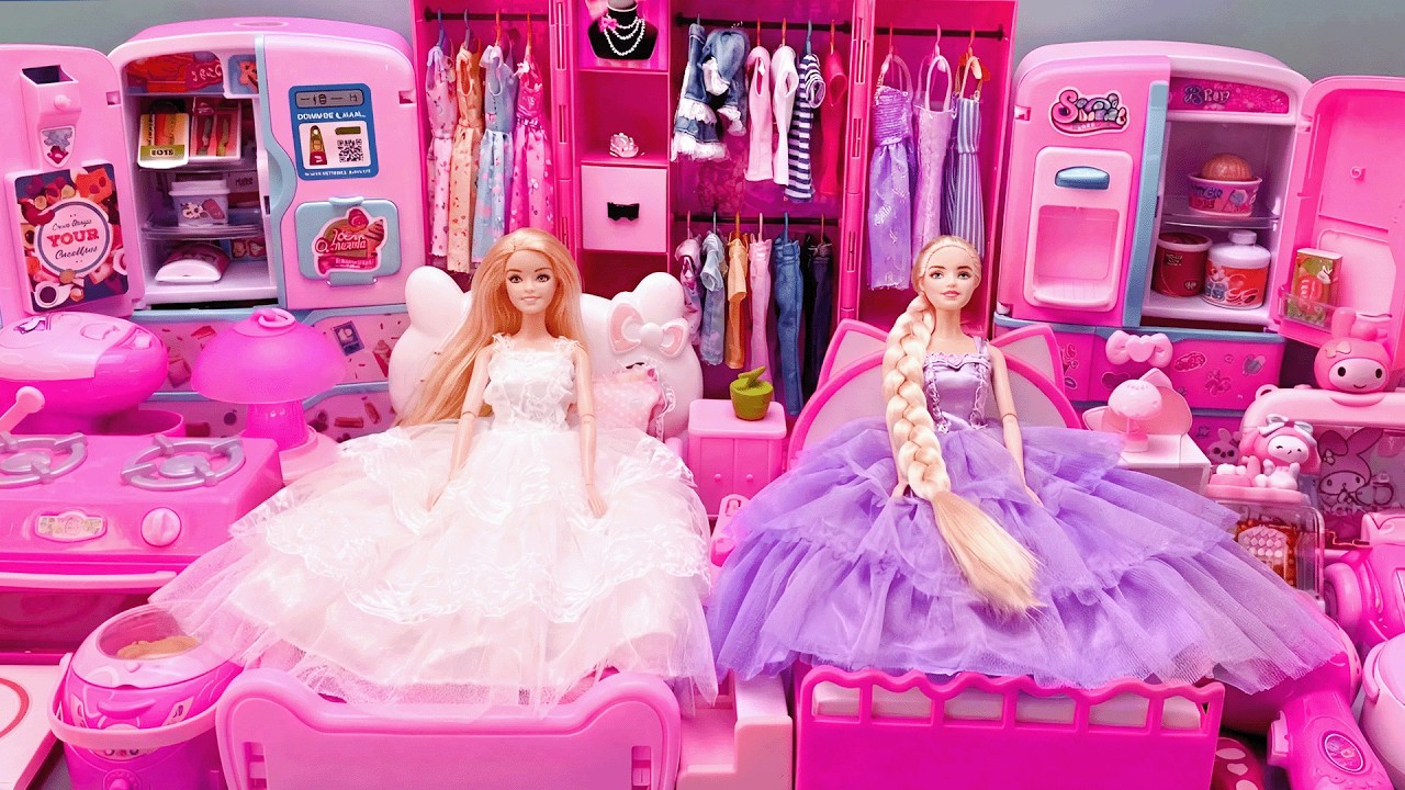 7 Minutes Satisfying with Unboxing swing&Slide toys, Princess Bed Toys Collection Review | ASMR