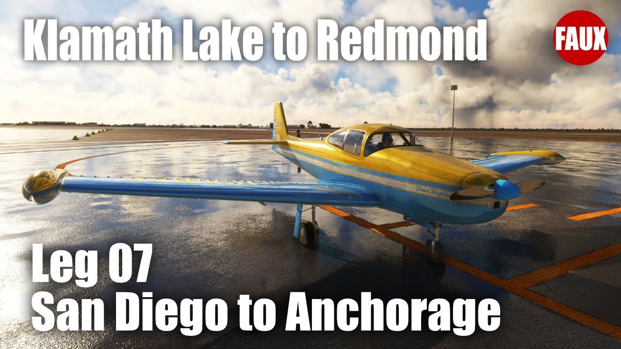 San Diego - Anchorage Leg 07 | KLMT - KRDM | VFR | Navion B | Pilot2ATC | Brunner Yoke/Ped | VR