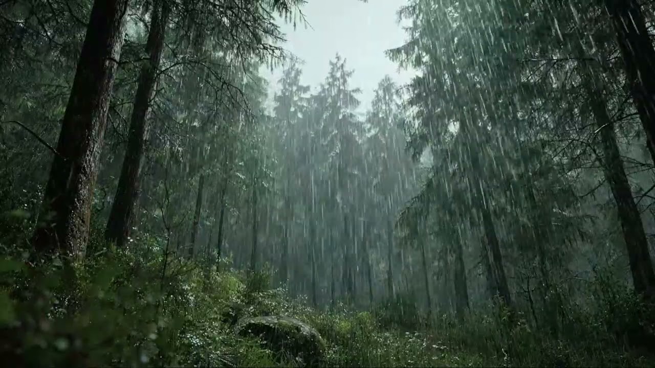 Soft Forest Rain Sounds 🌧️ Evening Wind-Down Ambience in the Woods