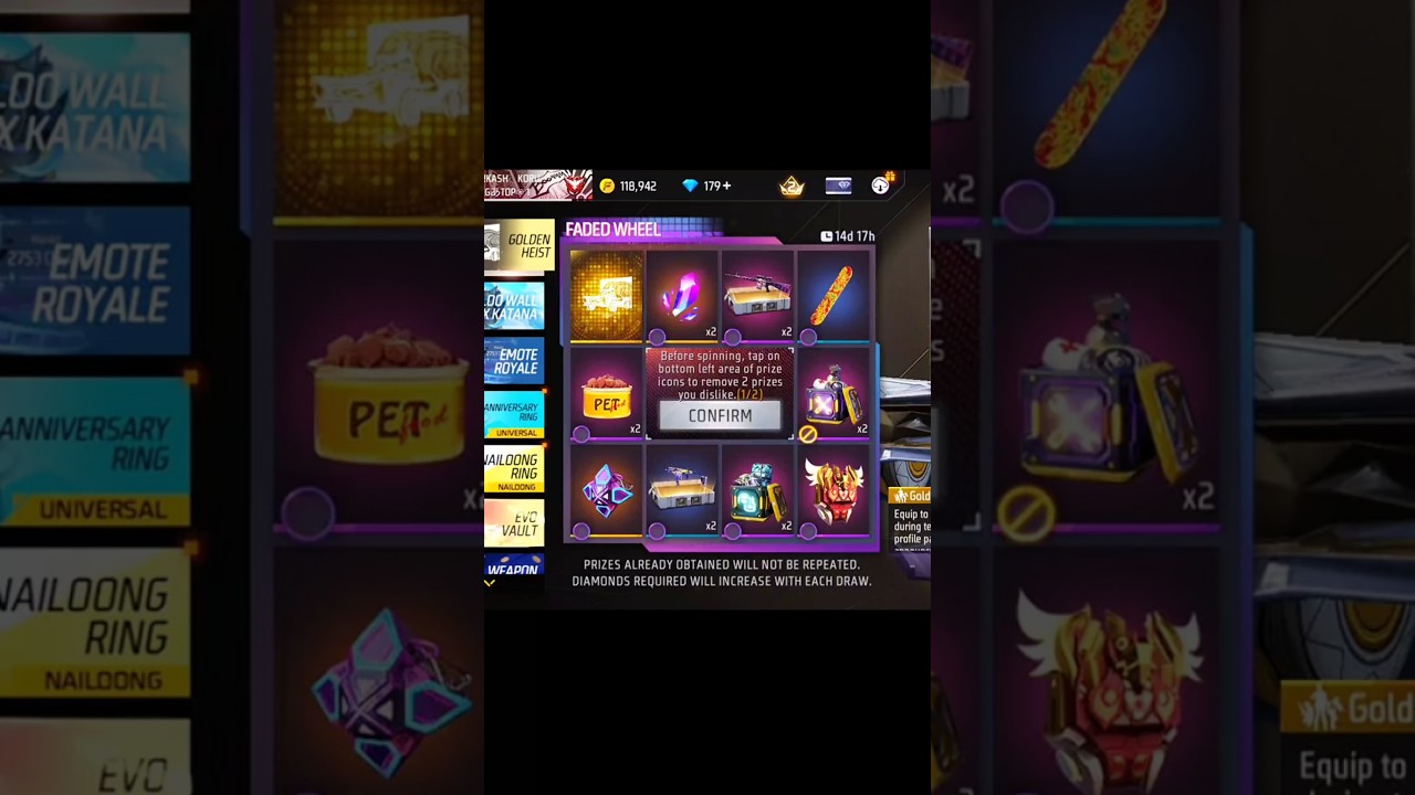 New Golden Heist Faded Wheel Event 🤯 New Entry Emote Spin Trick 🔥 #freefire