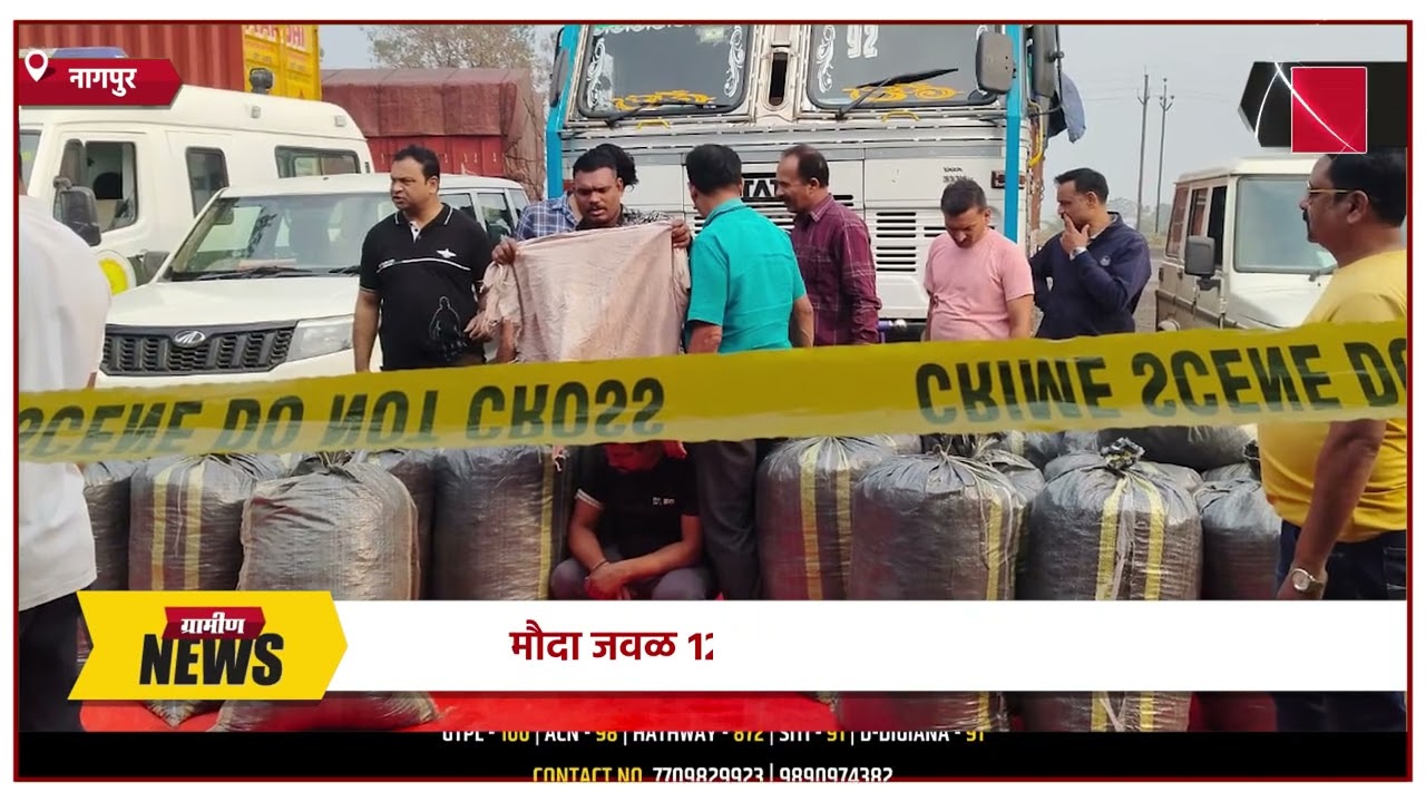 मौदा जवळ १२ चाकी ट्रकमधून ५०५ किलो गांजा जप्त !