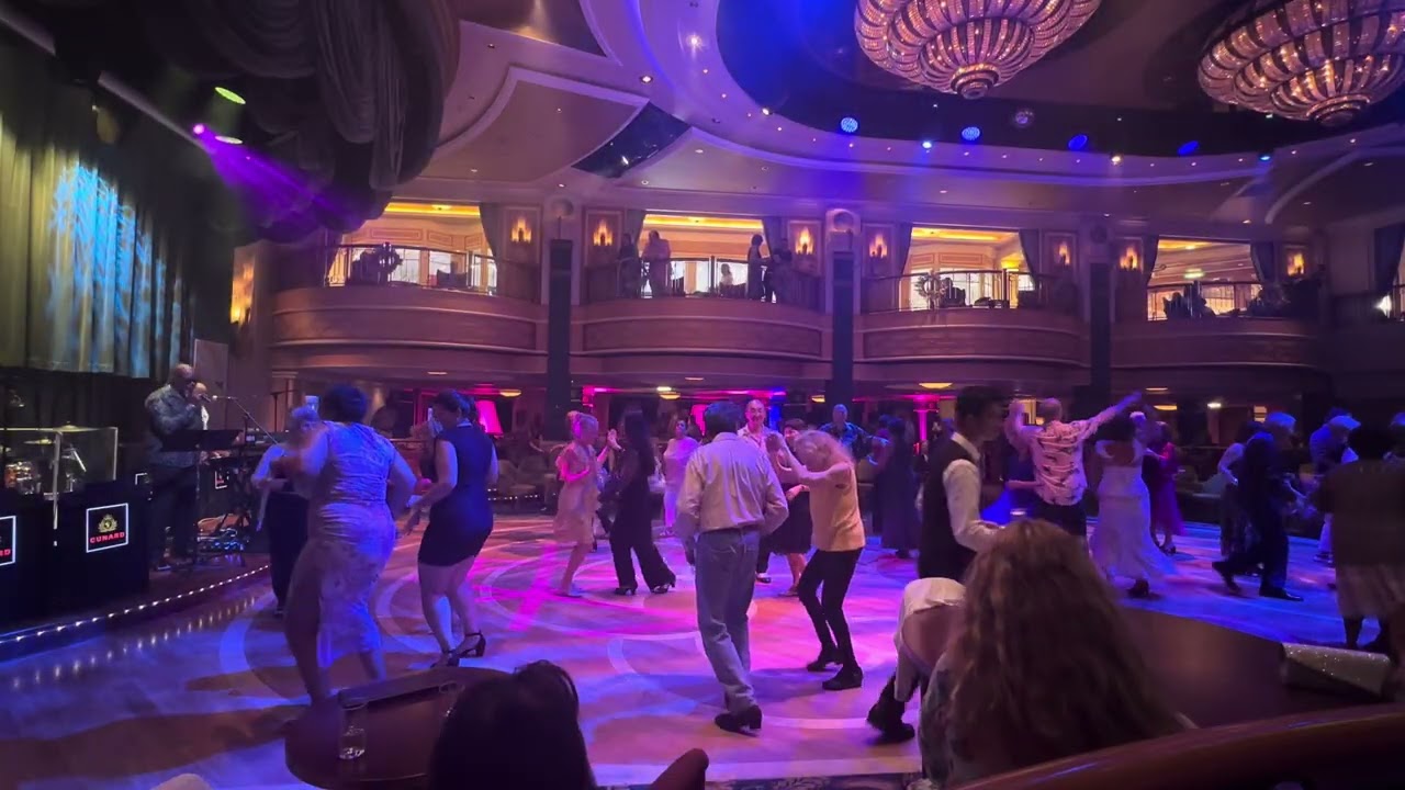 Cunard Queen Elizabeth 2026 New Year. Changez, Conga line dance and party dances