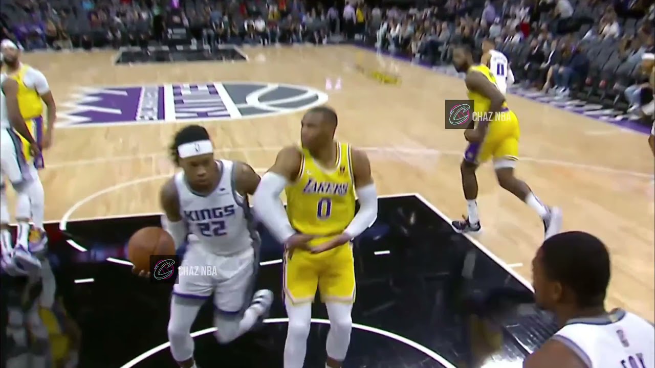 LA Lakers Russell Westbrook Rocks the Baby after BULLYING DeAaron Fox on this play of game vs Kings