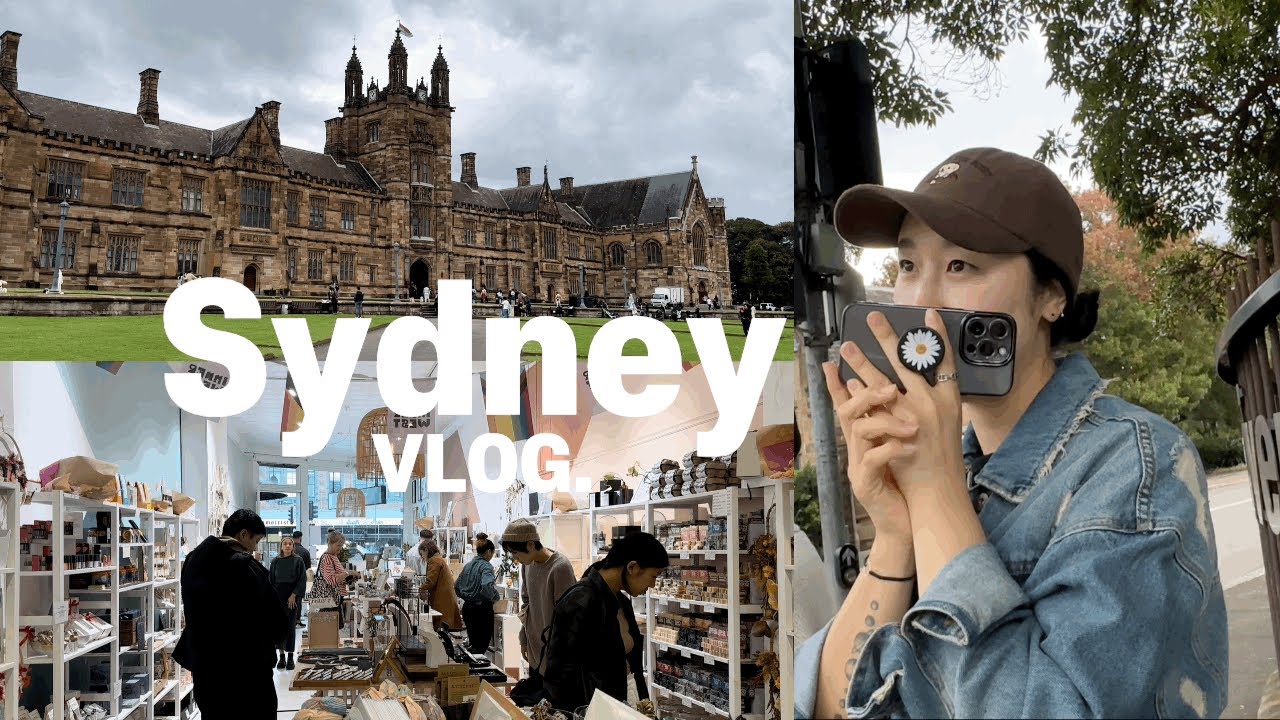 vlog. 시드니 뉴타운 • 소품샵 구경 & 맛카페 소개🙊• 시드니 3대마켓 Glebe쇼핑🛍️