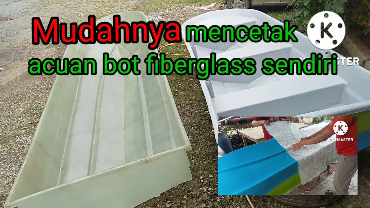 Proses mencetak acuan bot fiberglass. (how to get a boat mold)