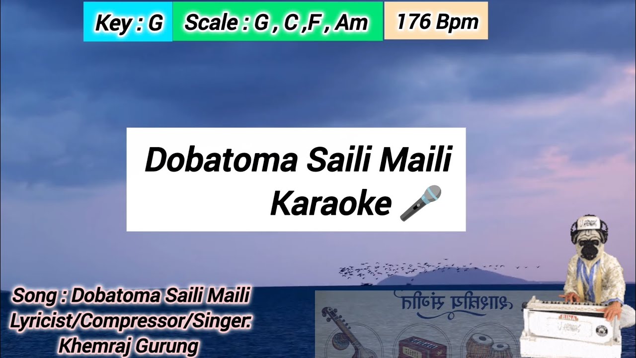 Dobato Ma Saili Maili | Karaoke version 🎤 | With Lyrics | Khemraj Gurung | Purbeli Folk Song