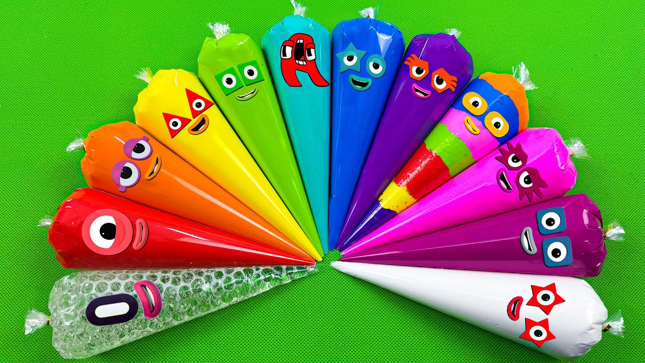 Numberblocks – Looking🌈 Slime with Piping Bags! Relaxing ASMR Moments 💖🎁🎉