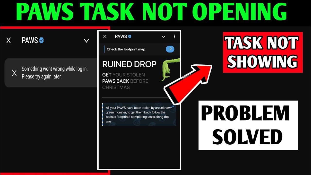 Paws Not Opening Problem | Paws Task Not Showing Solution | How To Complete Paws New Pawsmas Quest