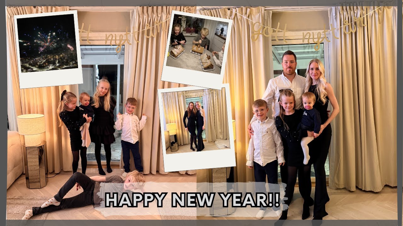 Happy new year!! Nyårsfirande och krascha pepparkakshusen