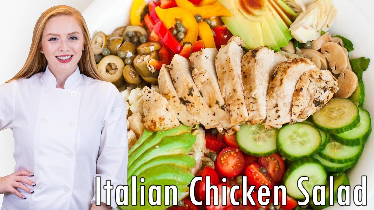 EASY Italian Chicken Salad Recipe - with Homemade Dressing Recipe!!