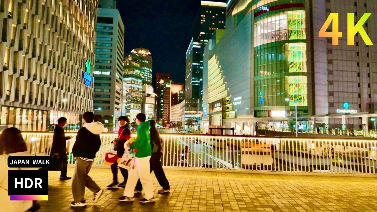 JAPAN Osaka Umeda Walk｜Night City Walk 4K HDR