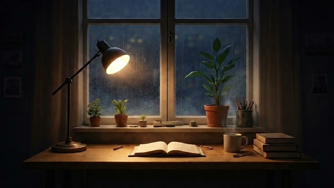 ☕ It’s Never Too Late — Rainy Evening Lofi Study Atmosphere (1 Hour)