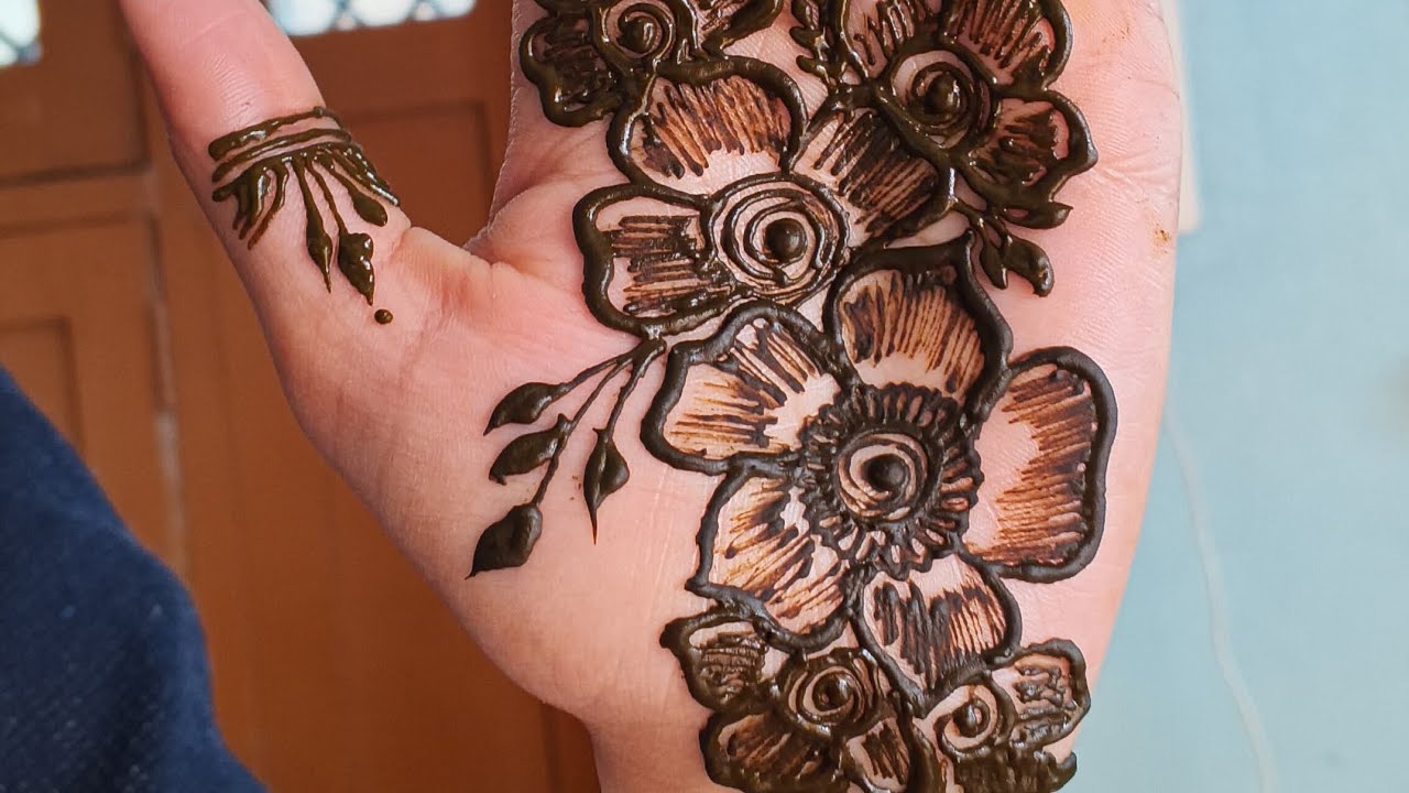 Front Hand Mehandi with beautiful flowers || #mehndi #hennadesigns 