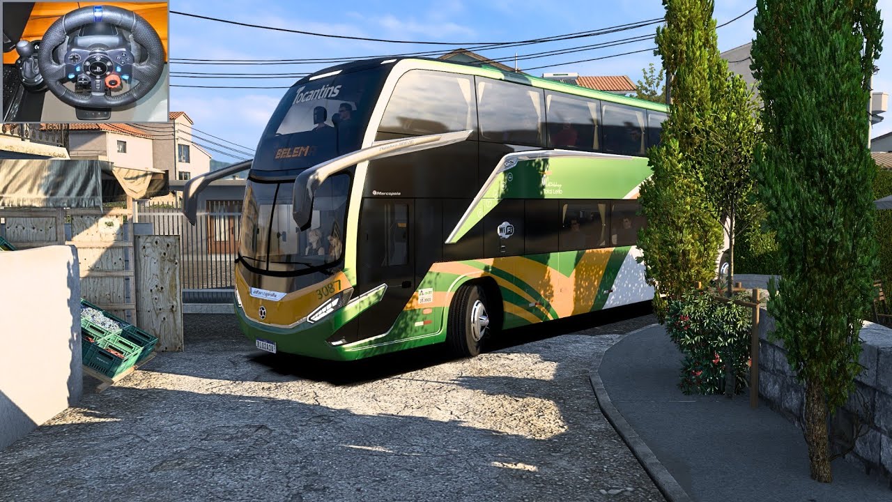 Smooth Bus Driving: Master Tirana's Tight Roads with Logitech G29 steering Wheel | #ets2