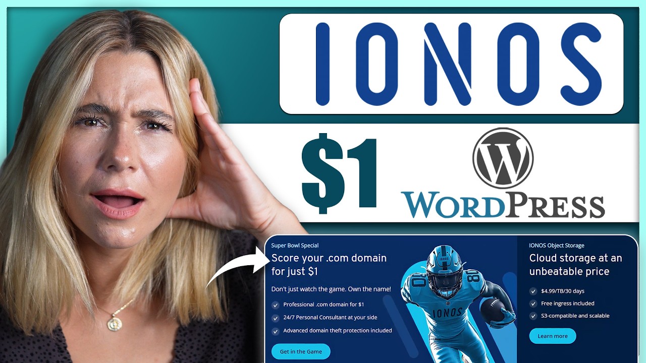 Как запустить сайт на WordPress за 1 доллар на IONOS (объяснение бесплатного домена)