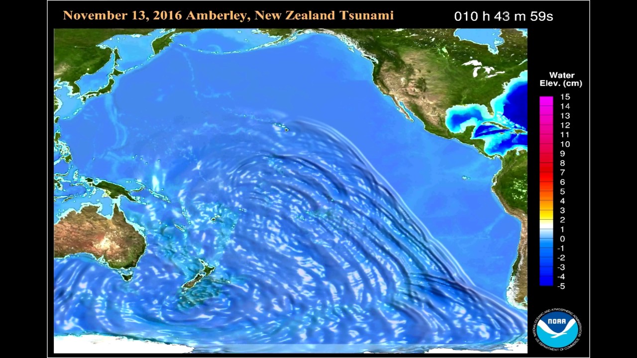 November 13, 2016 Amberley, New Zealand tsunami propagation