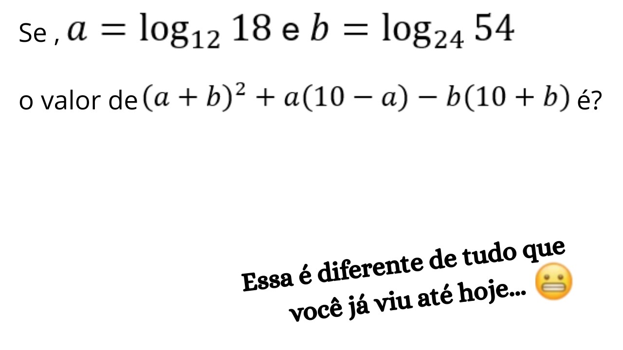 Uma questão de logaritmos como nunca você igual até hoje... (Estilo ITA 2ª fase)