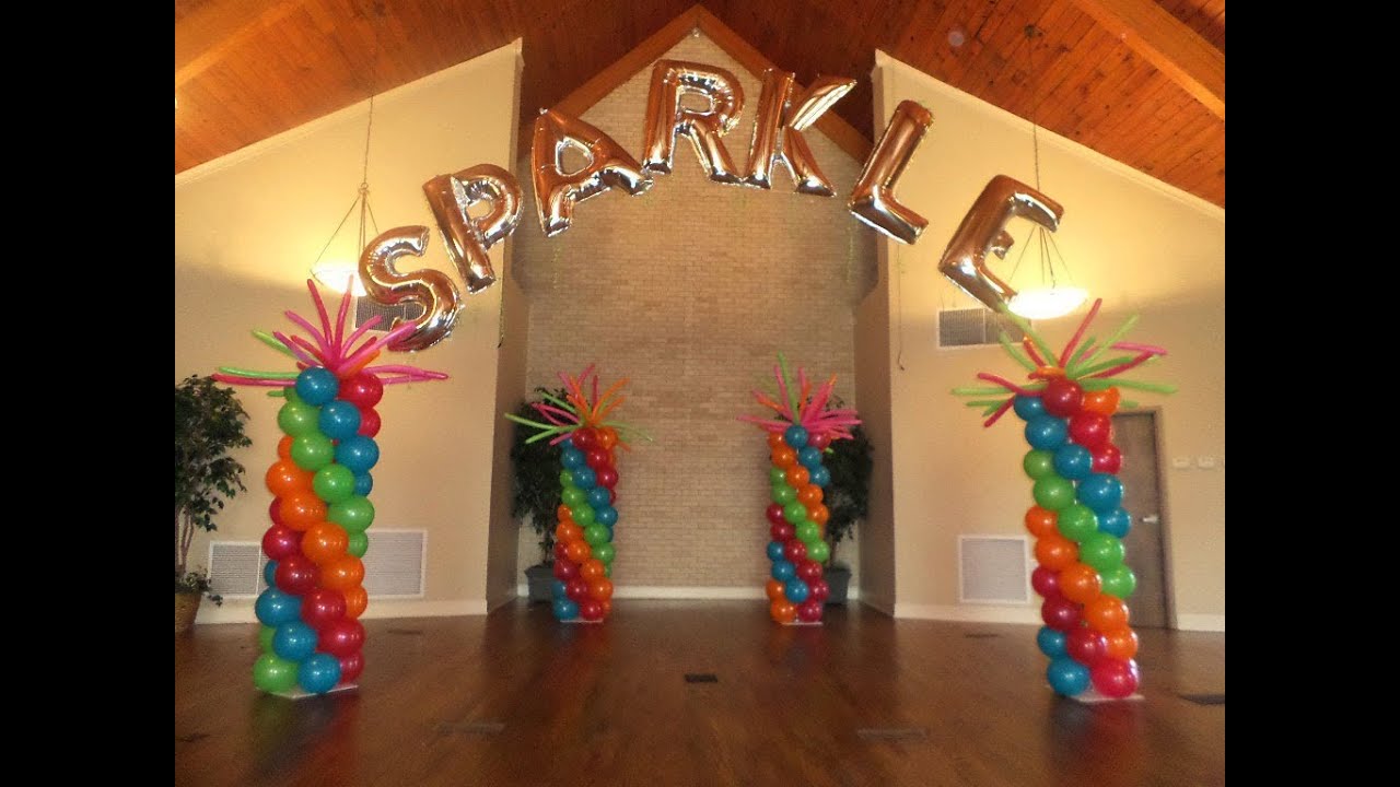 How to Make a Rainbow Personalized Balloon Name Arch with 260 Explosions Balloons