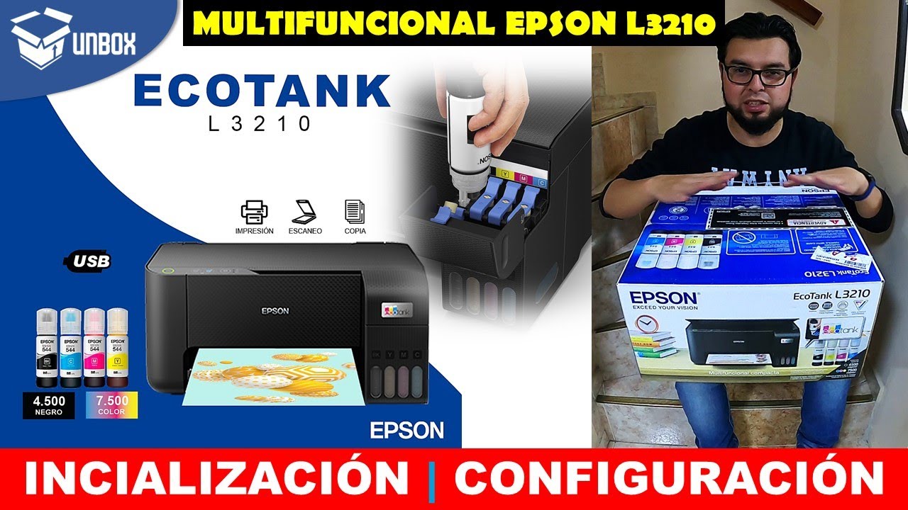 🔥 Como Configurar la EPSON L3210 - Impresora Multifuncional ECOTANK | Review y Unboxing
