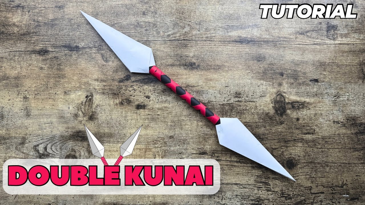 ORIGAMI DOUBLE KUNAI EASY TUTORIAL | HOW TO MAKE NINJA WEAPON KUNAI FROM PAPER STEP BY STEP