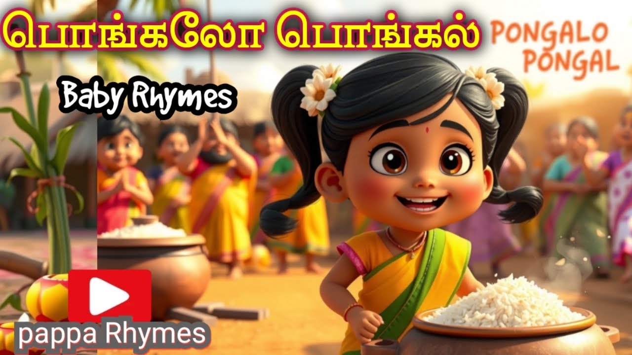 Pongalo pongal | pongal song in tamil | பொங்கல் பாடல் #babysongs #rhymes #kidssongs #சிறுவர்பாடல்