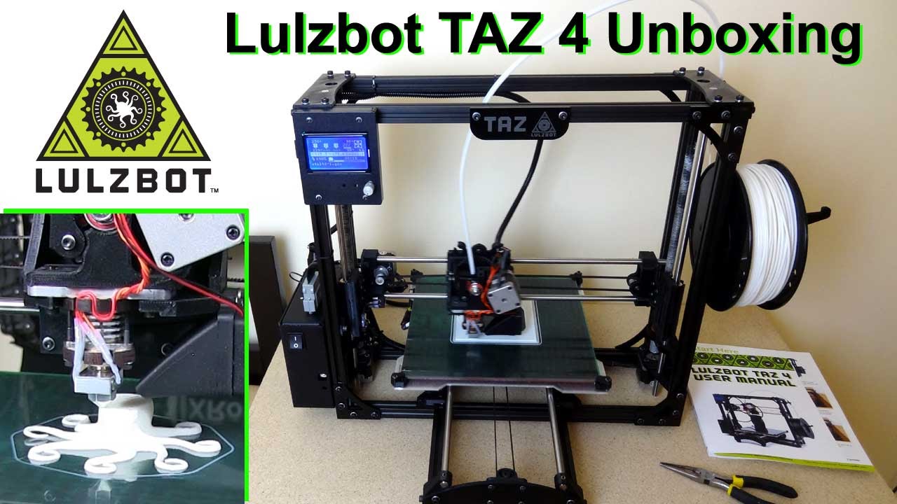 Lulzbot TAZ4 3D Printer Unboxing, Setup & First Prints | James Bruton