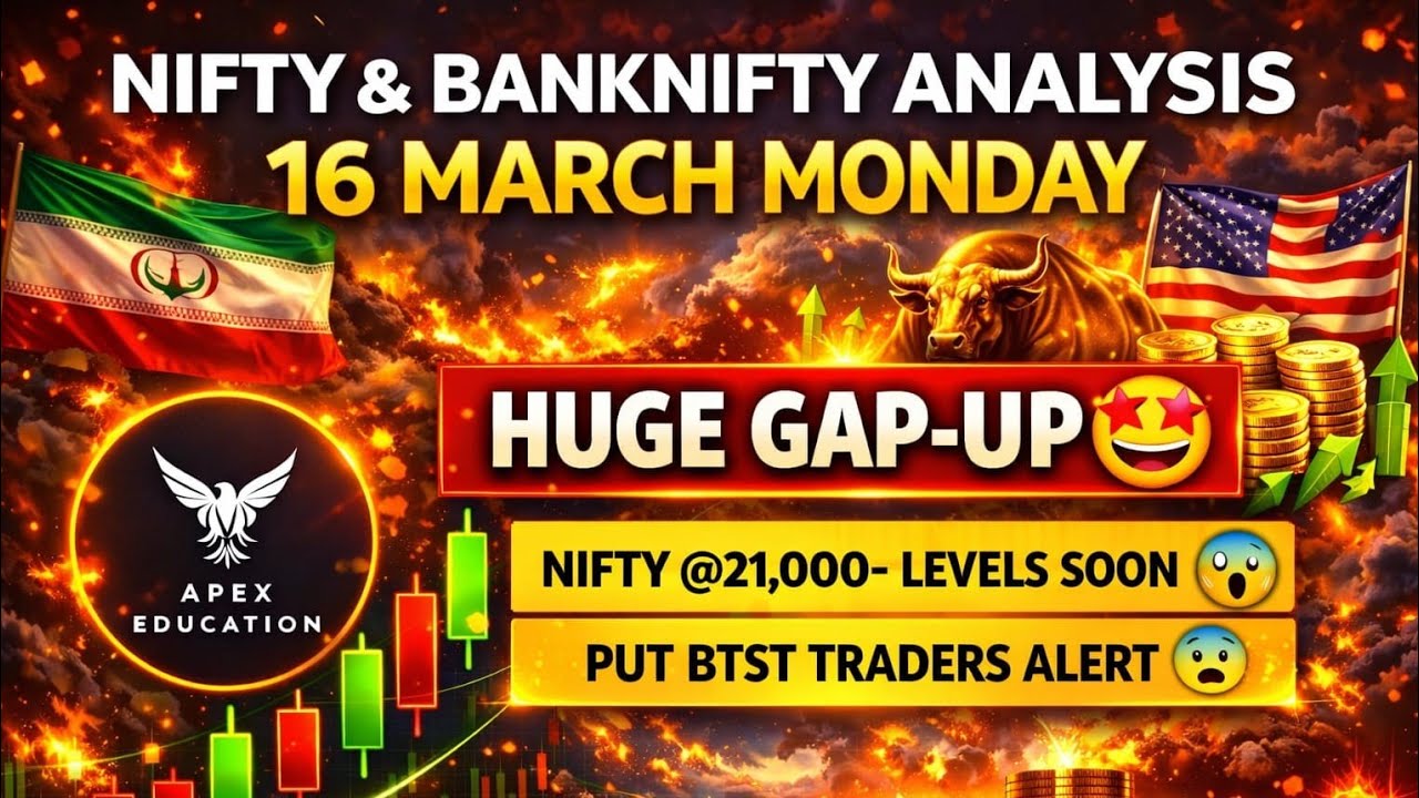 Nifty Monday Prediction | Bank Nifty Monday Prediction | 16 March Monday Market gap up or gap down