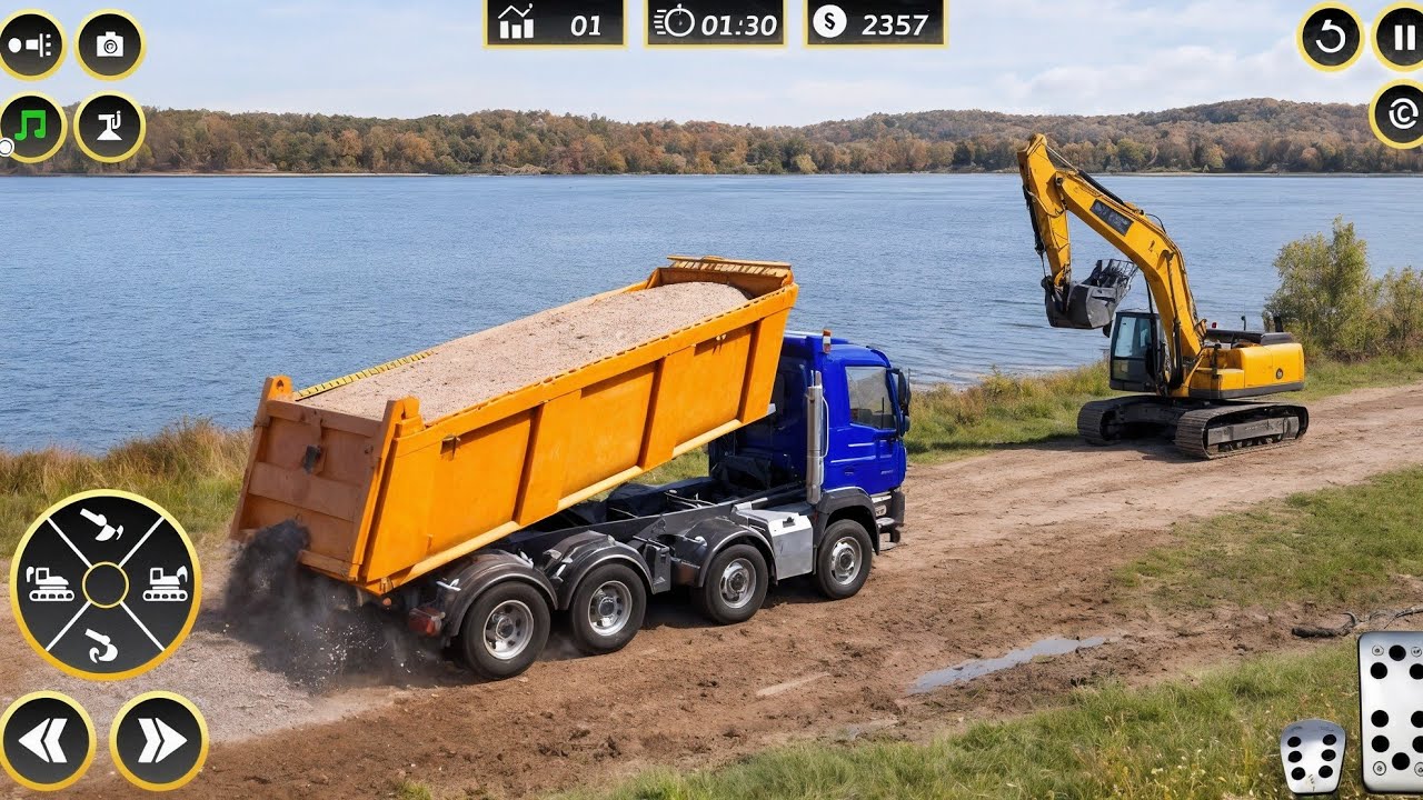 JCB Construction Simulator 3D | Road Construction With Heavy Machines 🚧