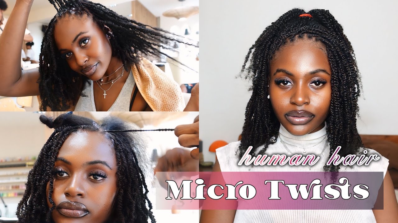 4a/4b Micro Twists with the Softest Afro Kinky Bulk Hair!!! | ft Hotbraids ( Human Hair ).