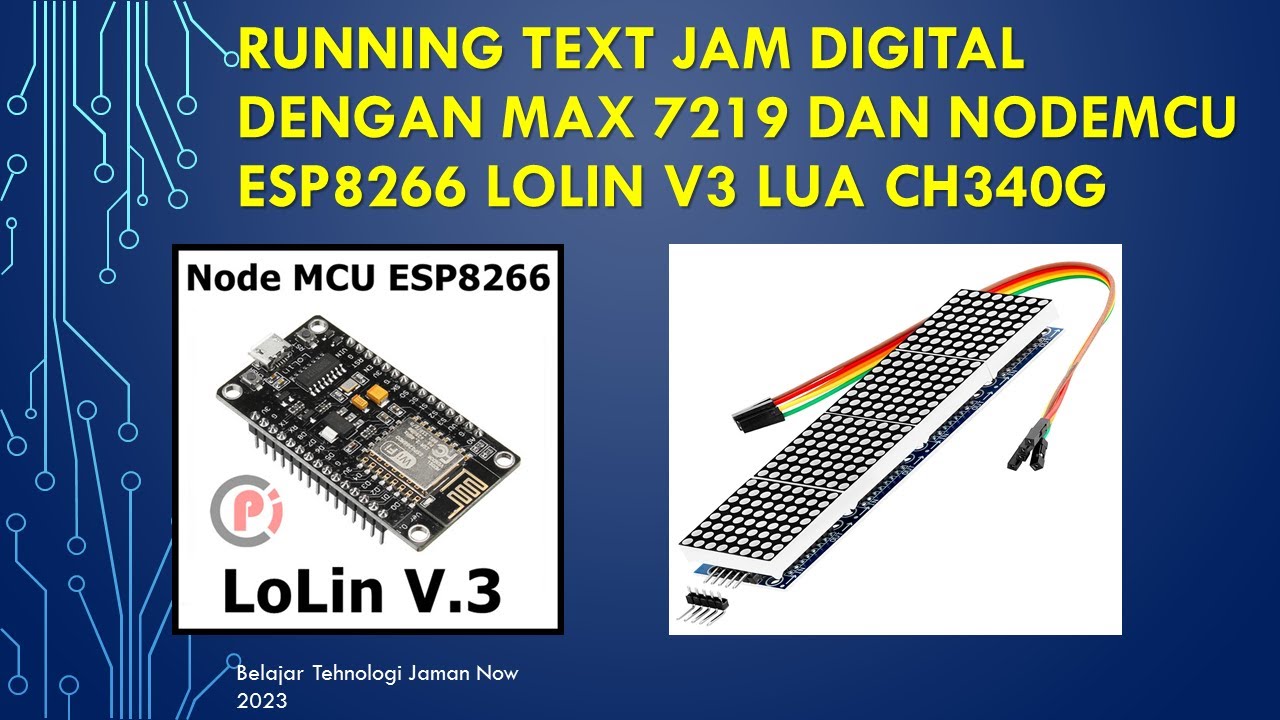 Running text Dan jam dengan Node MCU ESP8266 LOLIN V3