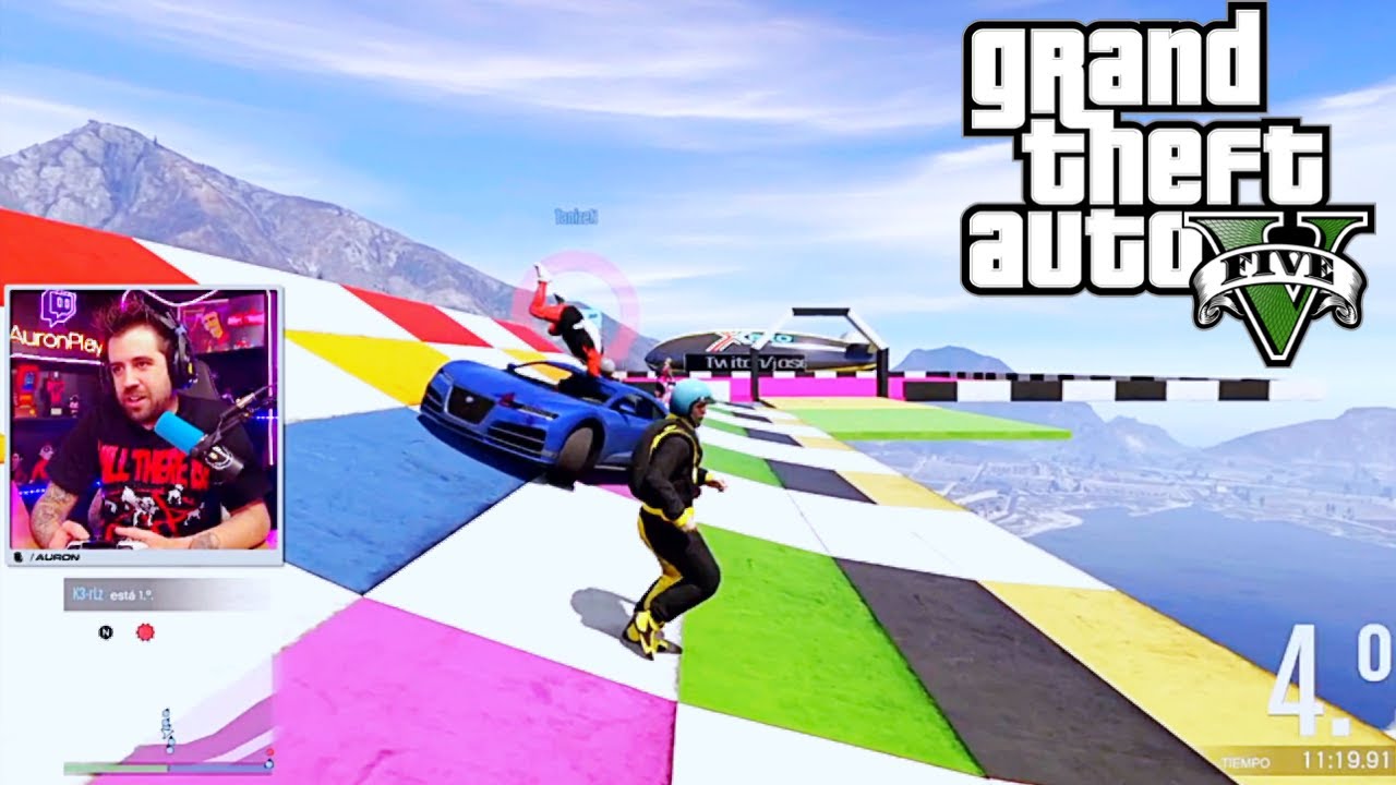 MEJORES MOMENTOS DE AURONPLAY | CARRERITAS DE GTA