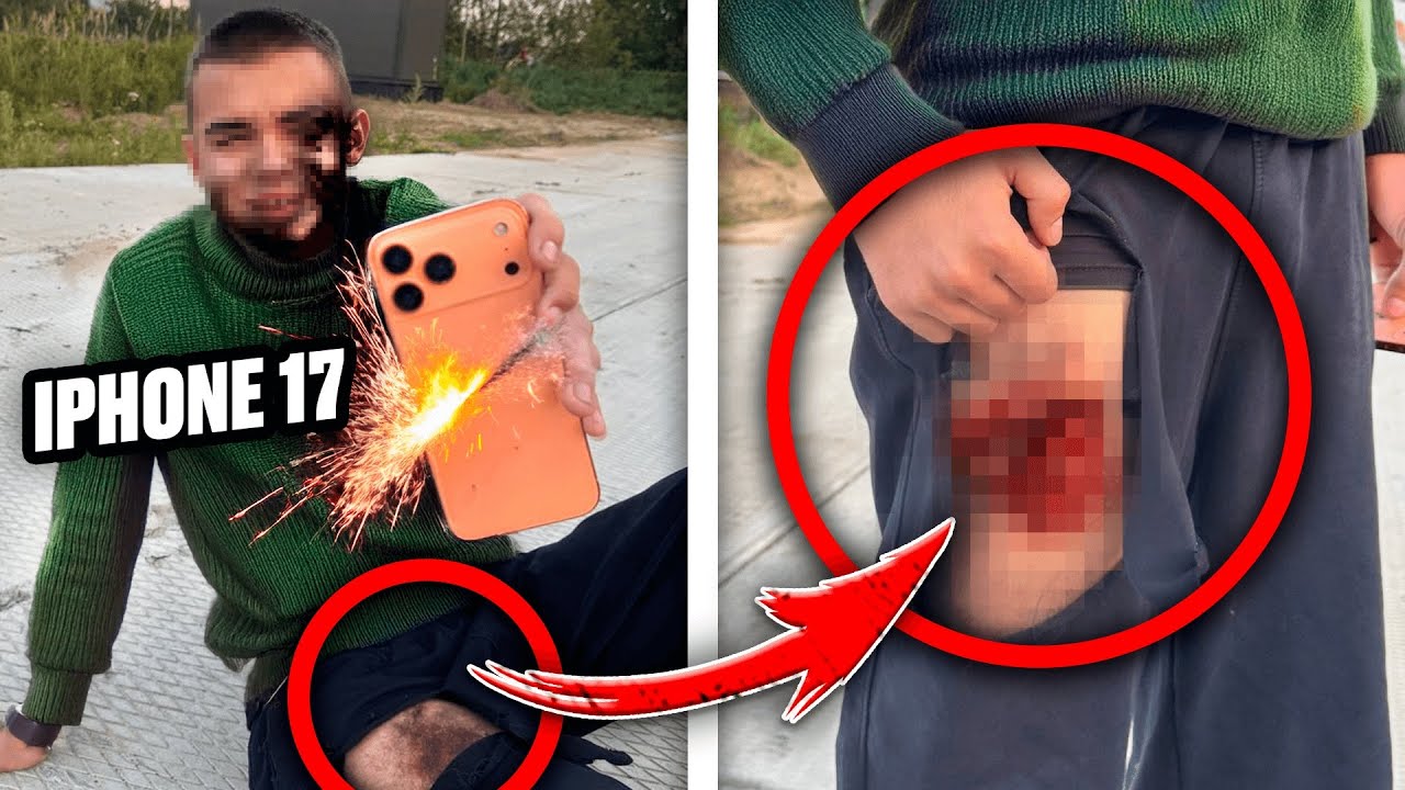 Новый IPHONE 17 взорвался В КАРМАНЕ ! Школьник доигрался!