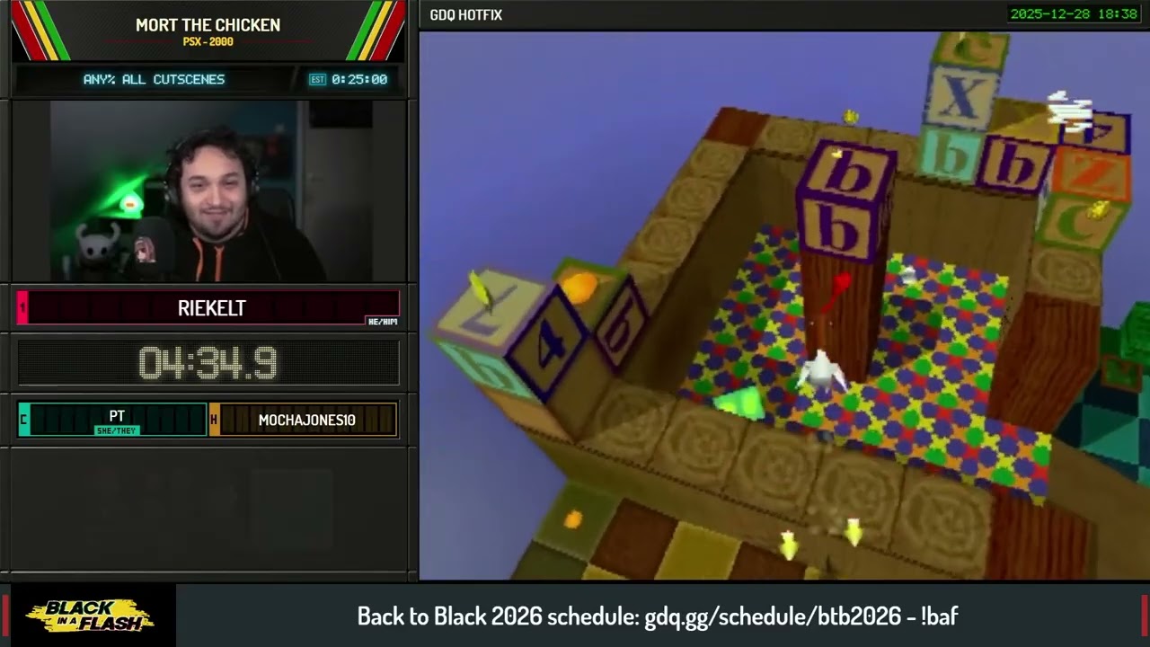 Mort the Chicken - Any% All Cutscenes in Speeding through the Holidays! - Black in a Flash