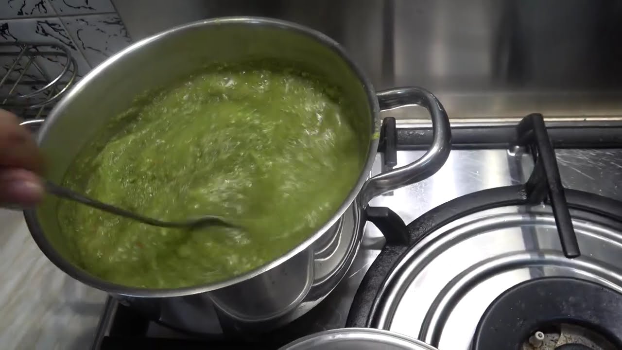 Assisting Mum in the Kitchen, preparing Home-Made Tomato Sauce and Spinach, Asparagus and Broccoli.