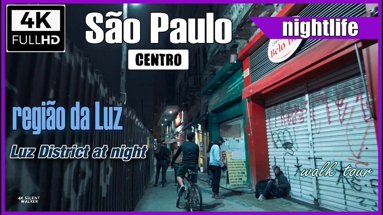 [4K] Noite no Centro de São Paulo:  Estação da Luz #saopauloape #saopaulowalkingtour #cidadedesp
